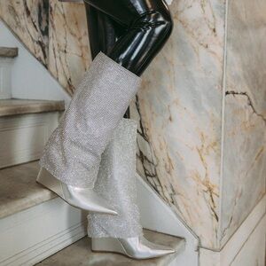 Steve Madden Riski bling boots size 7 western mcbling